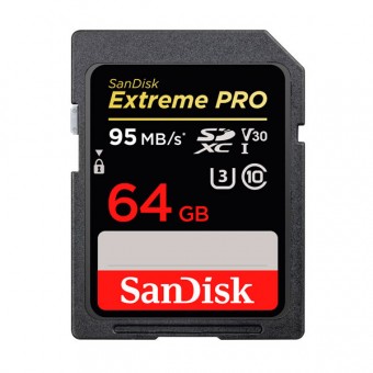 SanDisk 64GB Extreme Pro SDXC V30 UHS-I U3 R95/W90MB/s 4K (SDSDXXG-064G-GN4IN)